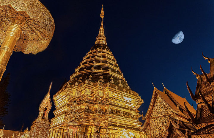 Wat Phra That Doi Suthep lit up at night