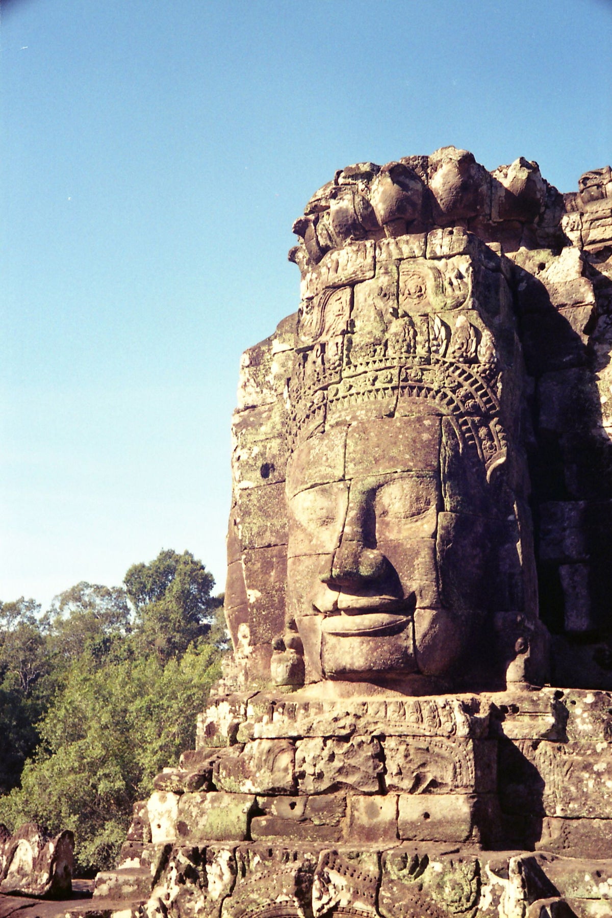 Stone face at the Bayon temple, Angkor Thom