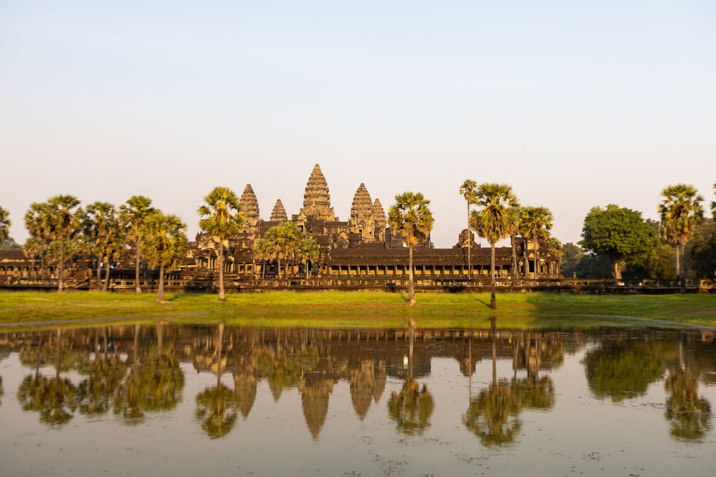 Angkor Wat reflected at sunset