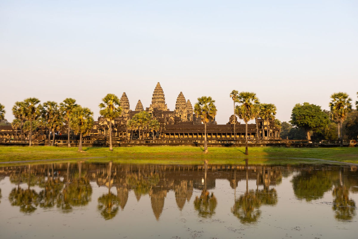 Angkor Wat reflected at sunset