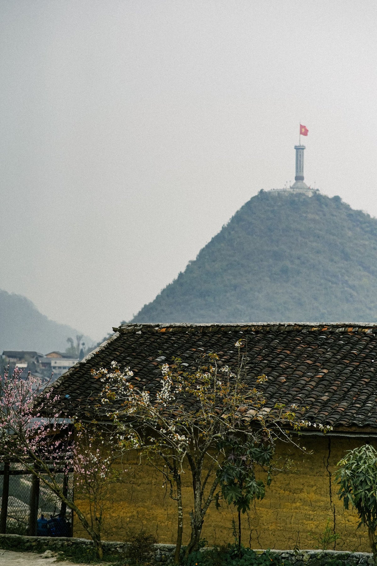 Lung Cu Flag Tower on a mountain peak