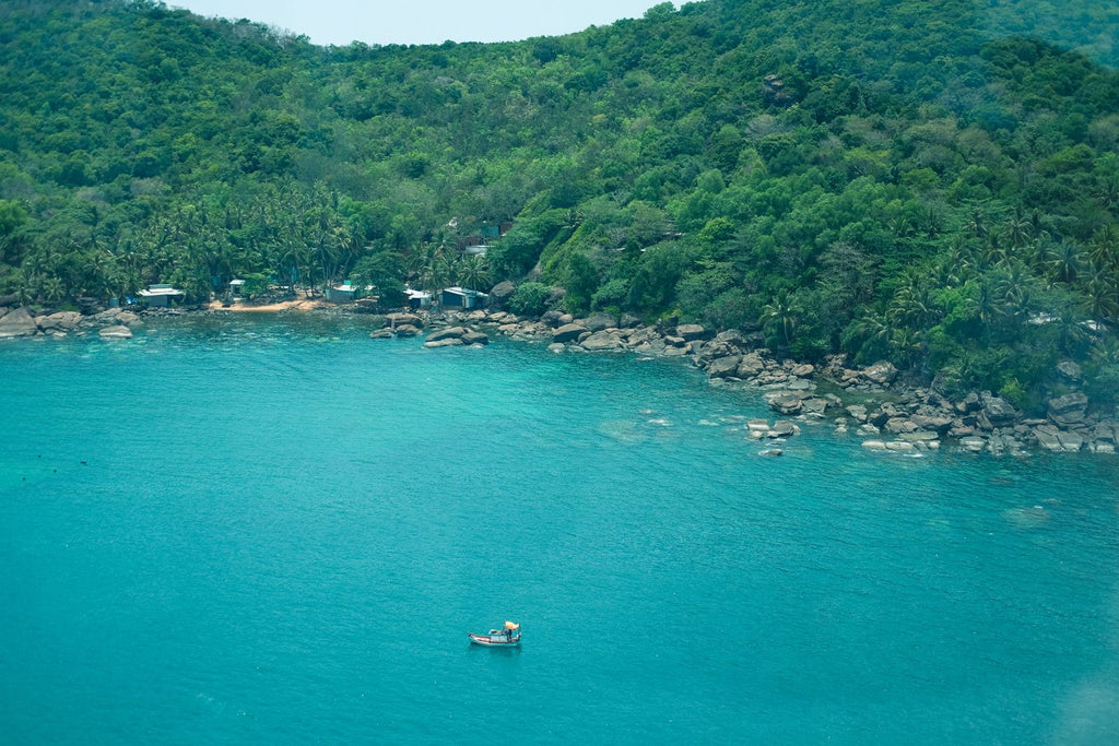 Aerial view of Phu Quoc's tropical coastline