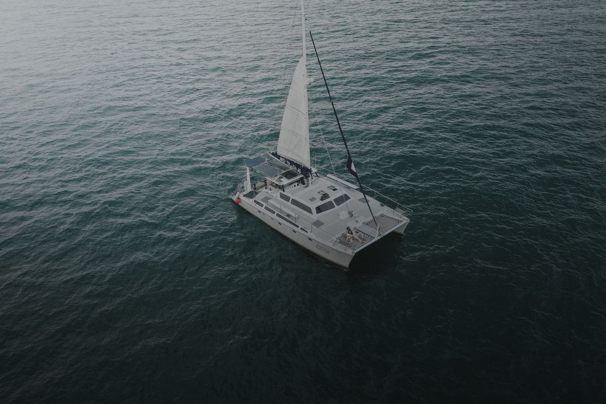 Sailing boat in the blue water off Phuket