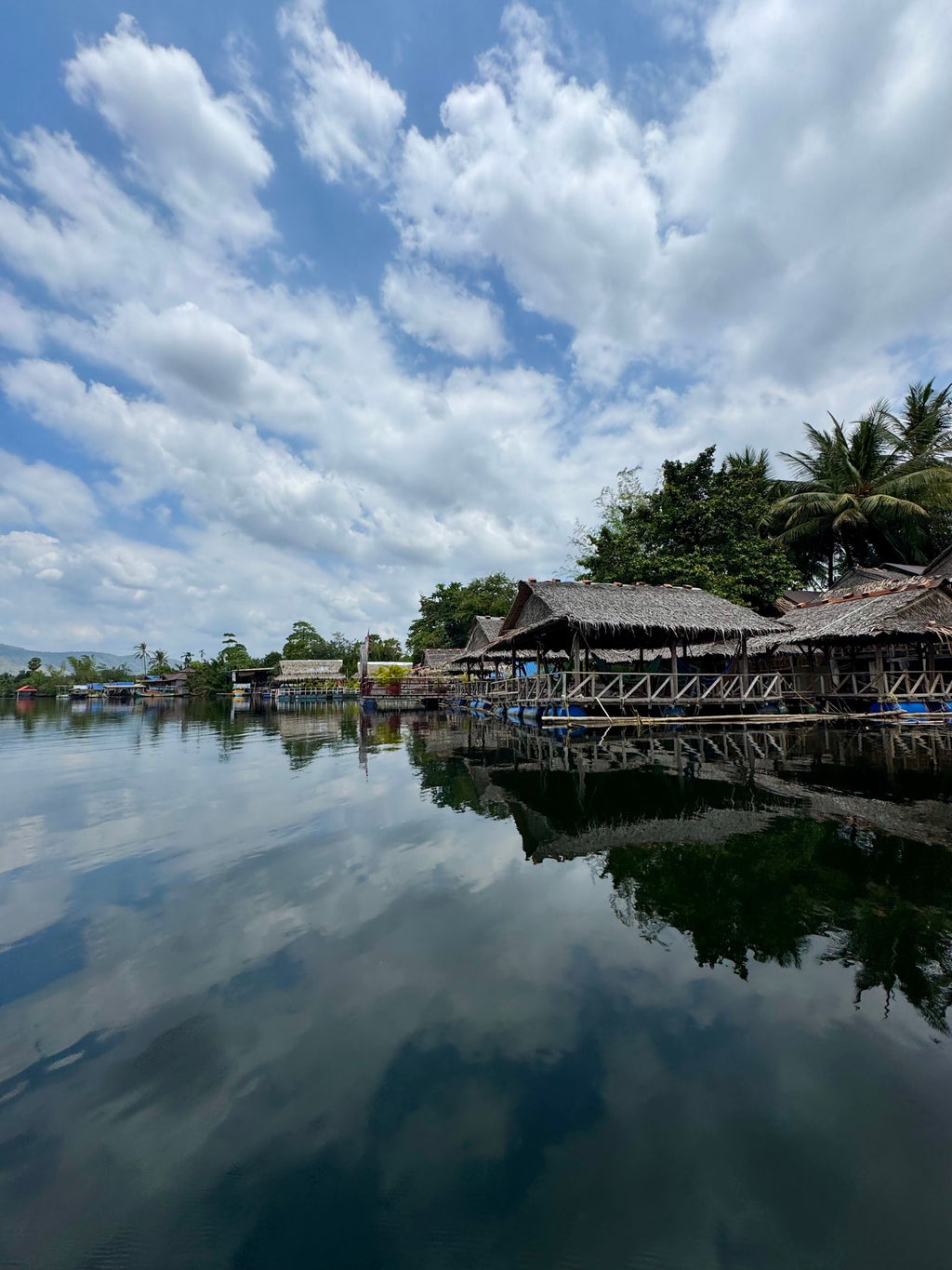 Riverside huts in Kampot