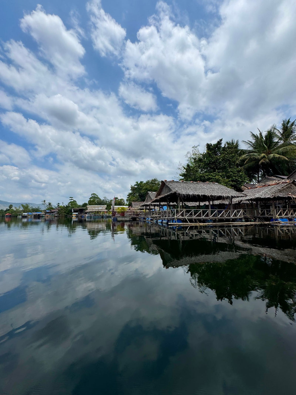 Riverside huts in Kampot