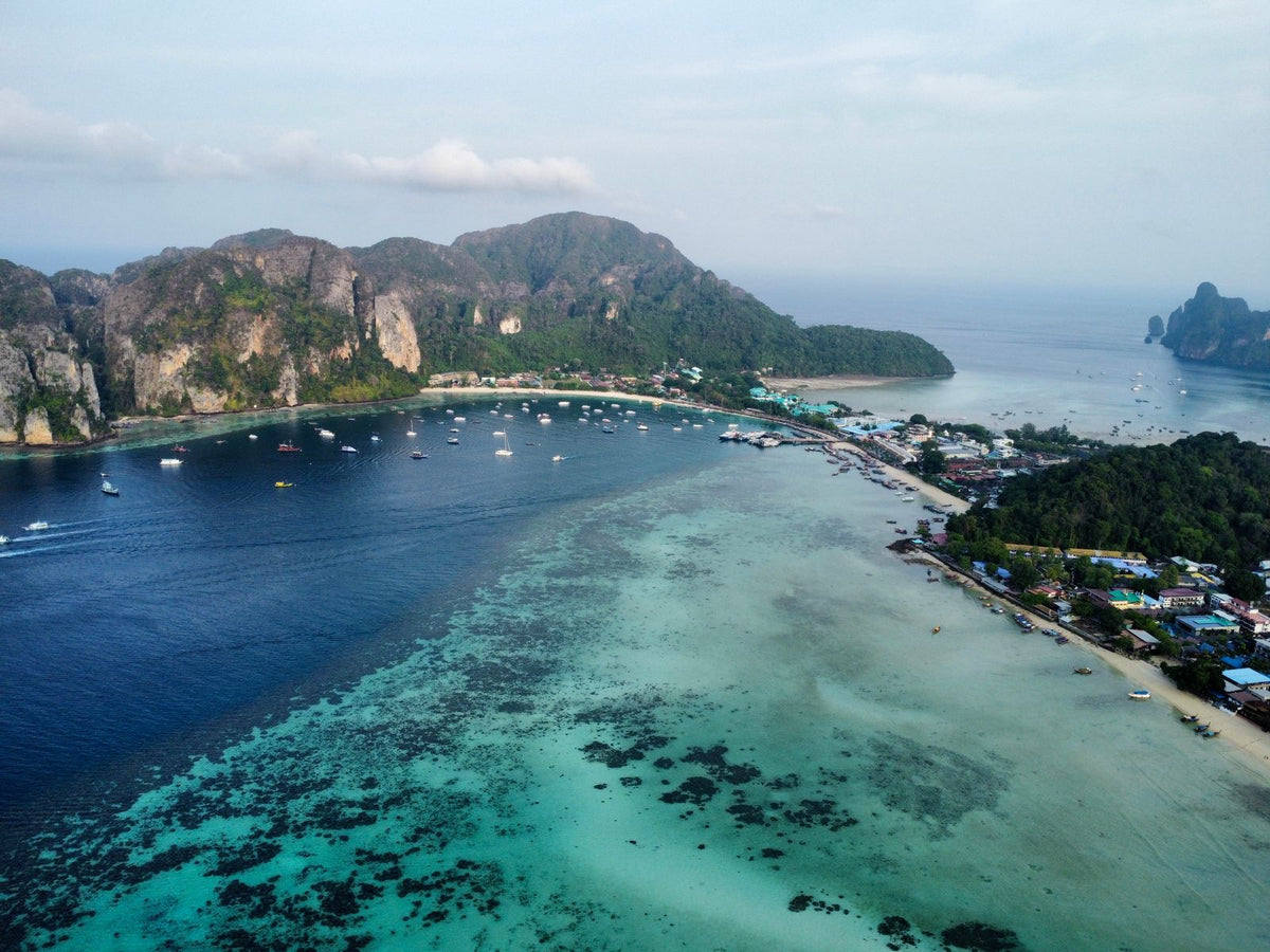 Aerial view of the Phi Phi Islands