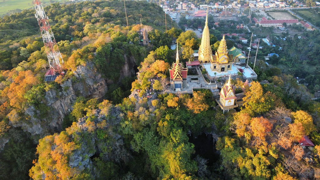 Aerial view of Wat Banan temple, Battambang