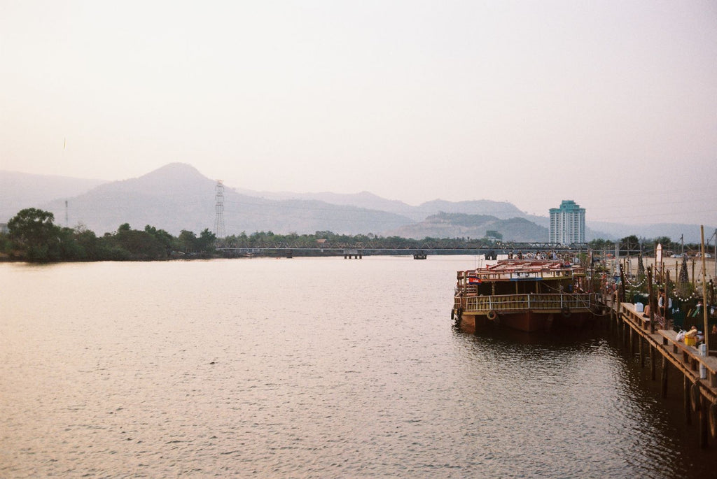 River scene in Kampot, Cambodia